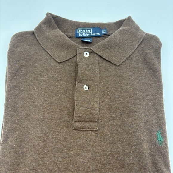 Polo by Ralph Lauren Mens Size XLT Casual Short sleeve collared Polo Pony Brown - Picture 1 of 8